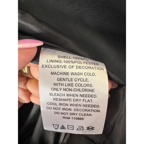 Riverdale Womens Black South Side Serpents Faux Leather Biker Jacket Size Small - Picture 12 of 13